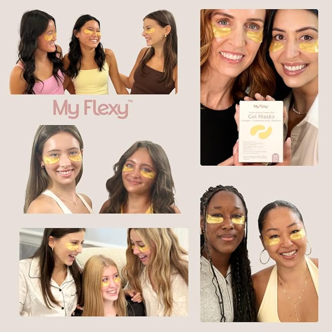 Under Eye Patches for puffy eyes and dark circles, Collagen & Peptides Skincare, Gold Eye Masks for dark circles and puffiness, Self Care Gifts for Women & Men, Under Eye Mask Patches-Gold 24 Pairs