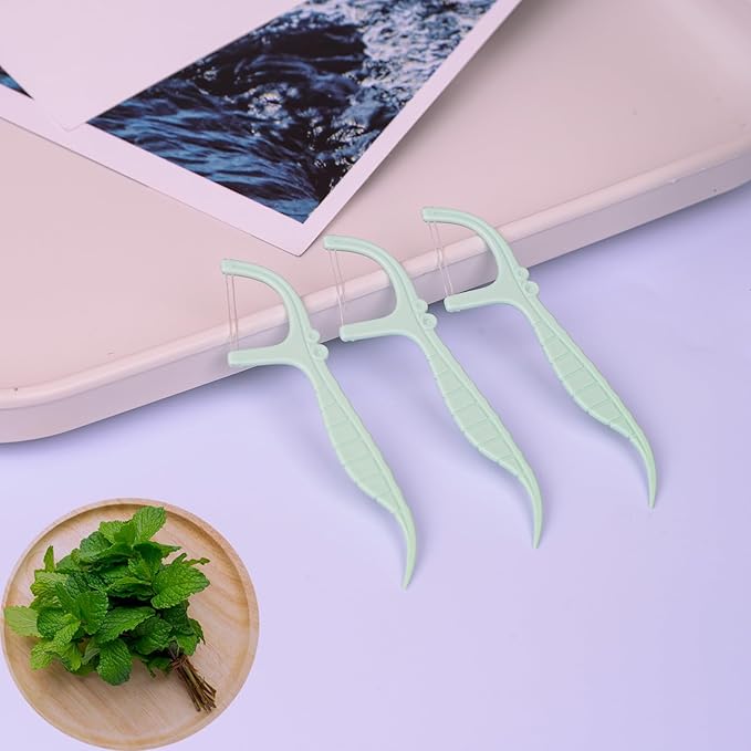 Mint Dental Floss Picks-250 Count LIAMOSS Twin Line Flosser-5 Box Portable Case Floss Organizers-Dual Function Toothpicks Storage-Pocket Floss Case Travel Essentials
