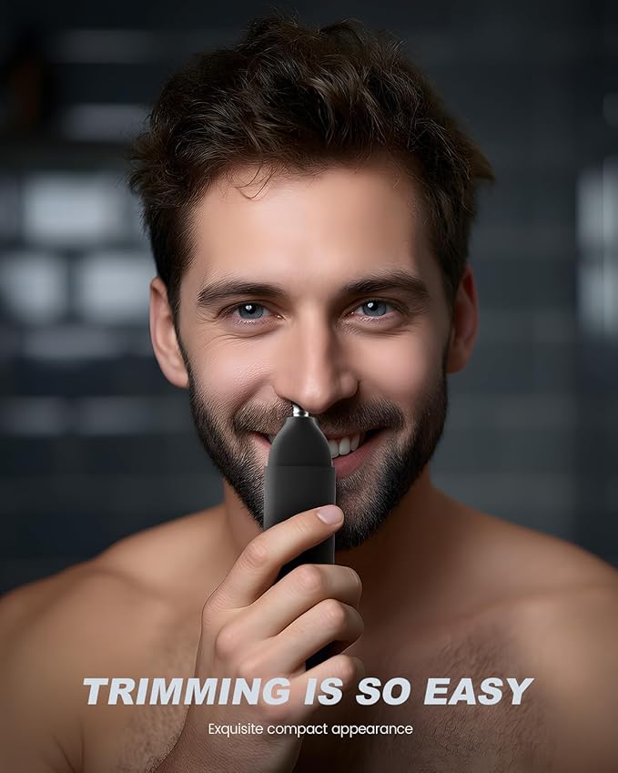 Nose Hair Trimmer,2024 Painless Ear Hair Trimmer for Men Women,Type-C Rechargeable Trimmer with IPX7 Waterproof,Dual Edge Blades Clipper for Easy Cleansing fsdfsdf