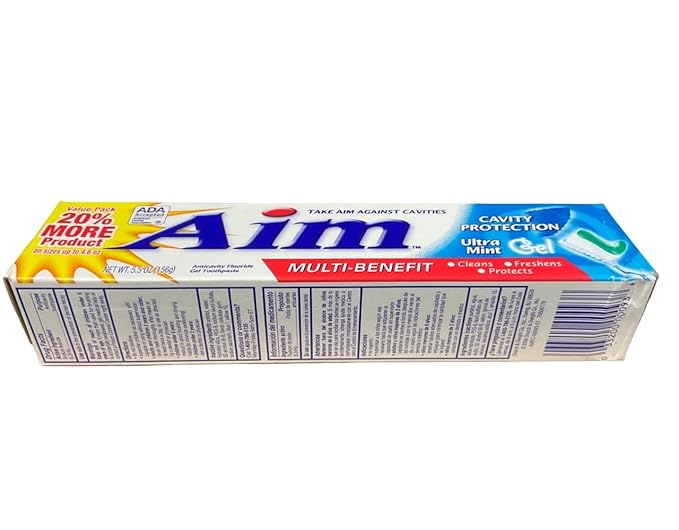 Aim Cavity Protection Anticavity Fluoride Toothpaste, Ultra Mint Gel, 6 Ounce - Pack of 6