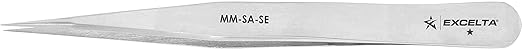 Excelta - MM-SA-SE - Tweezers - Strong Fine Point - Straight - One Star - Anti-Mag. SS, 0.06" Height, 0.41299999999999998" Wide, 5" Length