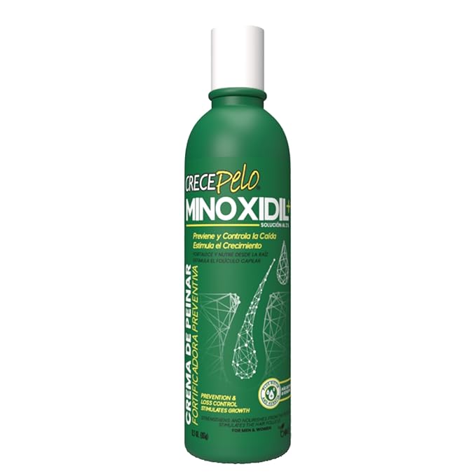 Crece Pelo Minoxidil 2% Hair Regrowth Set – Complete 4-Step System: Shampoo 12.5 oz, Mask 16 oz, Leave-In Cream 12.5 oz – Anti Hair Loss Treatment with Biotin & Keratin + Romero Oil 2 oz