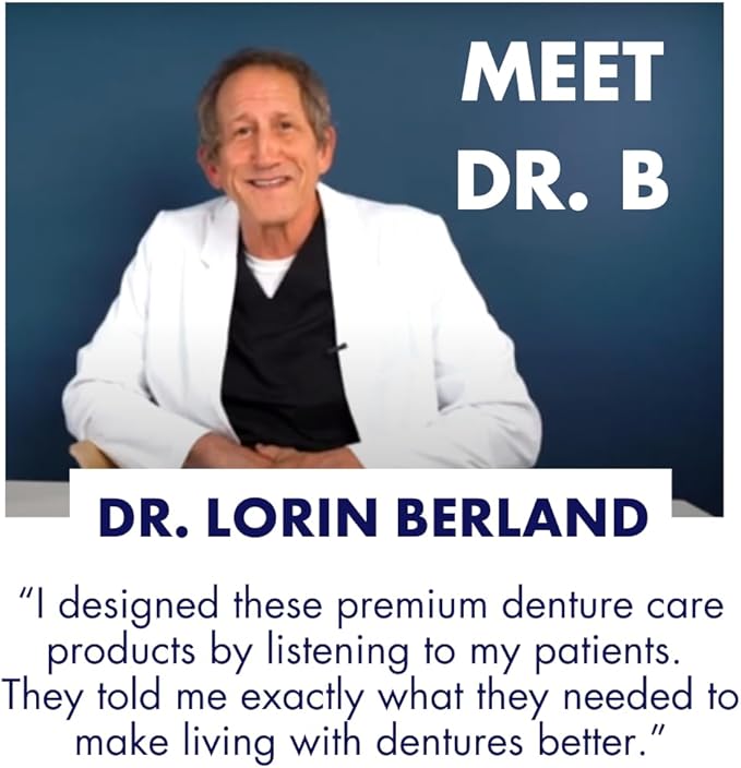 Dr. B Dental Solutions Cleanadent Denture and Gum Toothpaste, ADA Accepted All-Natural Denture Toothpaste for Adults - Removes Odors, Stains and Adhesives - 4 oz (2 Pack)