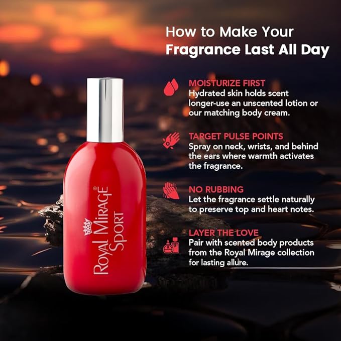 Royal Mirage Sport Eau de Cologne - Unique Fresh Green & Floral Fragrance Spray - 120ml (4 oz) Long-Lasting EDC - Authentic Heritage Scent