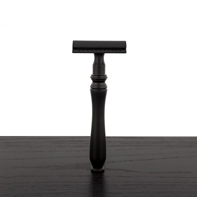 West Coast Shaving Midnight Collection Razor 77B, Black Stainless Steel (WCS Exclusive Open Comb (Toothsome))