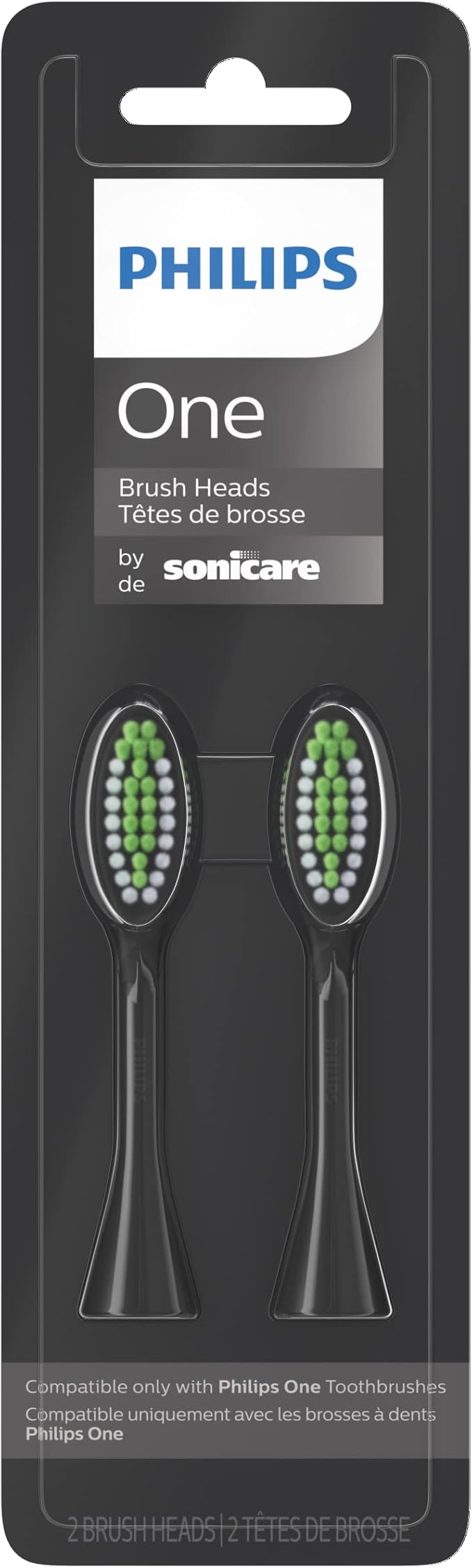 Philips One by Sonicare 2pk Brush Heads, Black BH1022/06