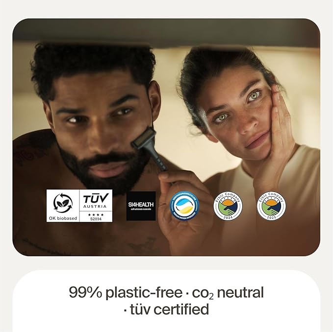 Razeco5 Plastic-Free Cartridges – 5 Plastic-Free Cartridges, 5 Blades – Plastic-Free Shaving for a Zero-Waste Routine (Face)