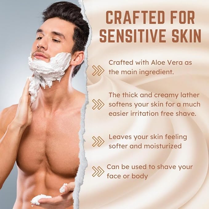 GENTS Sandalwood Shaving Duo – Natural Shave Soap & Rich Sandalwood Shaving Cream | Classic Wet Shave Bundle for Men