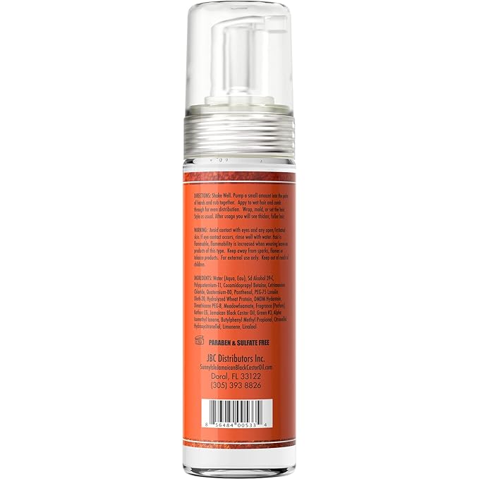 Sunny Isle Jamaican Black Castor Oil Mousse Wrap Set Twist 7oz | Excellent Hold, Luxurious Shine | Moisturizes with Frizz Control