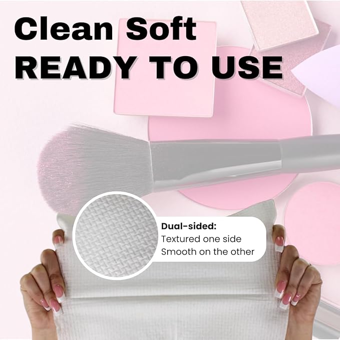 50 Pack Large Disposable Face Towels, Facial Wipes, Super Soft and Thick Shaving Face Towels XL, Daily Makeup Remover Tissues, Dry Clean Cloths for Sensitive Skin, 10"×12"