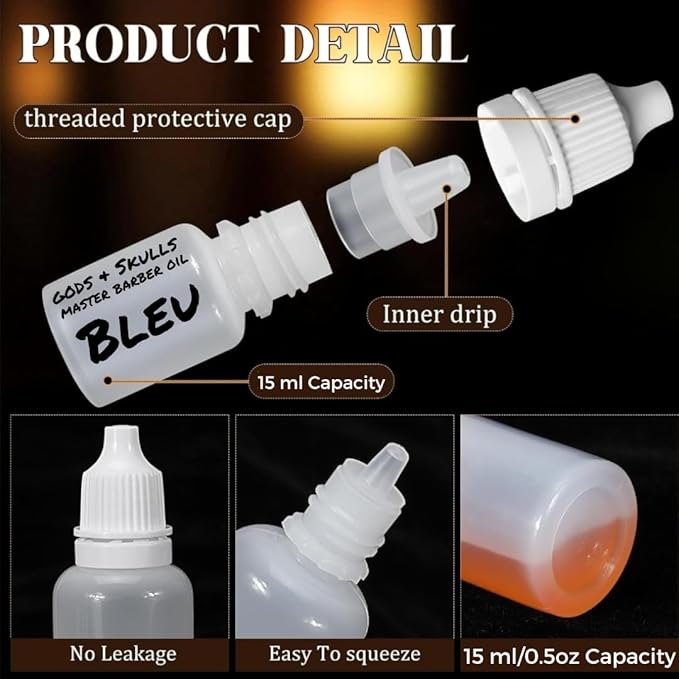 Anti-Aging Beard Oil for Men | Premium, Designer-Inspired Scents | 11 Natural Oils, Plant Retinol, Castor Oil for Growth | Masculine Luxury (Erus,Guilty Black) 2-0.5oz=1oz Sample Pack