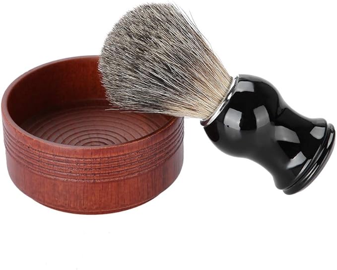 ZJchao Oak Shaving Soap Bowl, Wooden Shaving Soap Bowl Cup Mug Tool for Man Shaver Cleansing Foam Round with The Aim of to Deliver The Best Shave of Your Life and Convenient