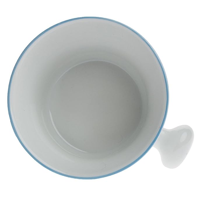 Fendrihan Porcelain Shaving Mug for Lathering, Hand-Painted Rim (Light Blue)
