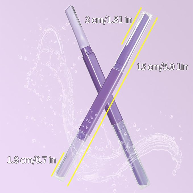 Eyebrow Razor for Women Face,Dermaplane Razors with Cover for Peach Fuzz Facial Hair Removal 2Pcs