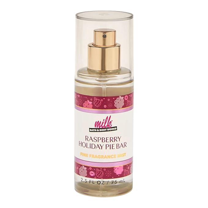 Bath and Body Works Raspberry Holiday Pie Bar Fine Fragrance Mist Travel Size Mini Purse Spray 2.5 Ounce (Raspberry Holiday Pie Bar)
