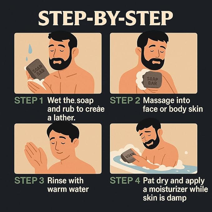 Natural Soap for Men, Soap Bar with Essential Oils, Cold Pressed Bar Soap for Men, Nourishing Mens Bar Soap (Sandalwood)
