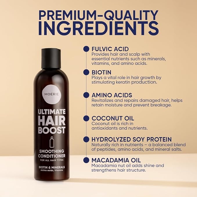 Moerie Hair Growth Conditioner for Men and Women, Hair Loss Solution with Biotin and Rosemary, Thickening Conditioner for Thinning Hair – Ultimate Boost for All Hair Types