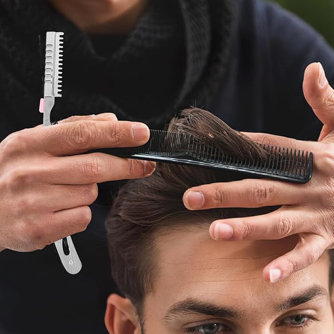 Vintage Manual Straight Razor for Men Foldable Hair Cutting Razor Beard Shaping Tool Eyebrow Trimmer for Salon and Home Use