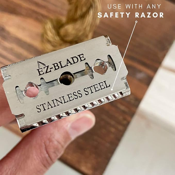 EZ BLADE Double Edge Razor Blades. 100 Count For Straight Razor Or Safety Razor