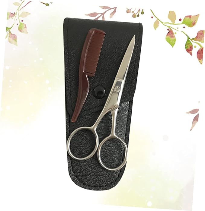 minkissy Stainless Steel Eyebrow Scissors Mustache Trimmer Set for Precise Grooming Durable Shear Cutter for Beard Eyebrow Care for Men and Professionals