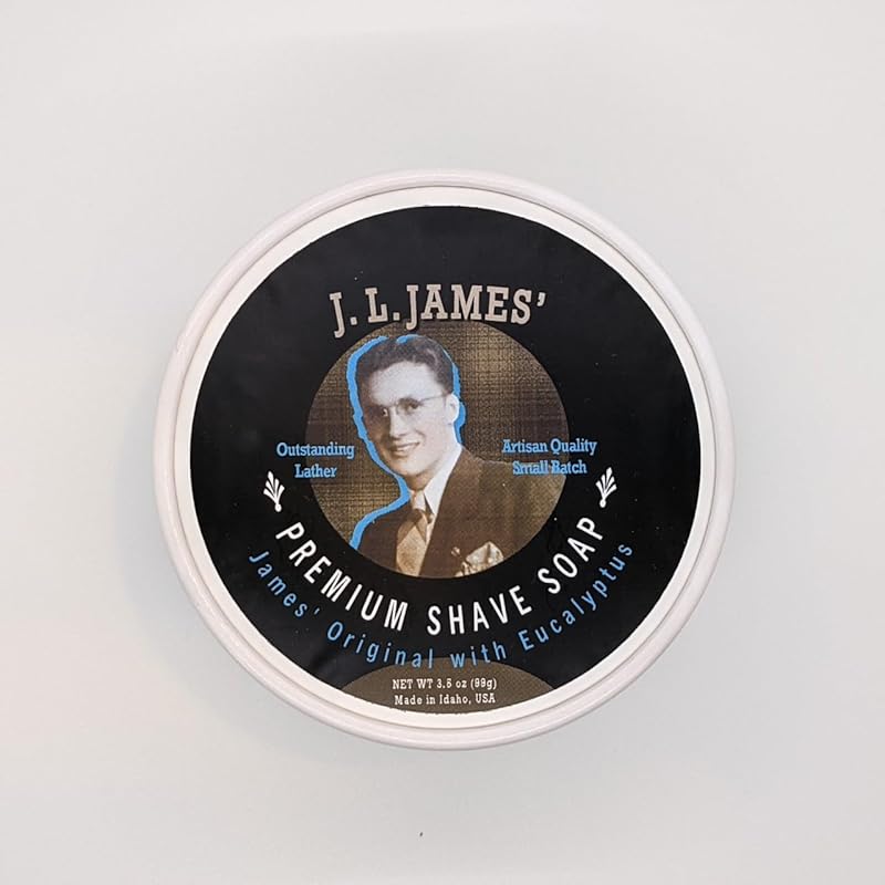JL James' Premium Shave Soap in Ceramic Bowl Scent: James' Original