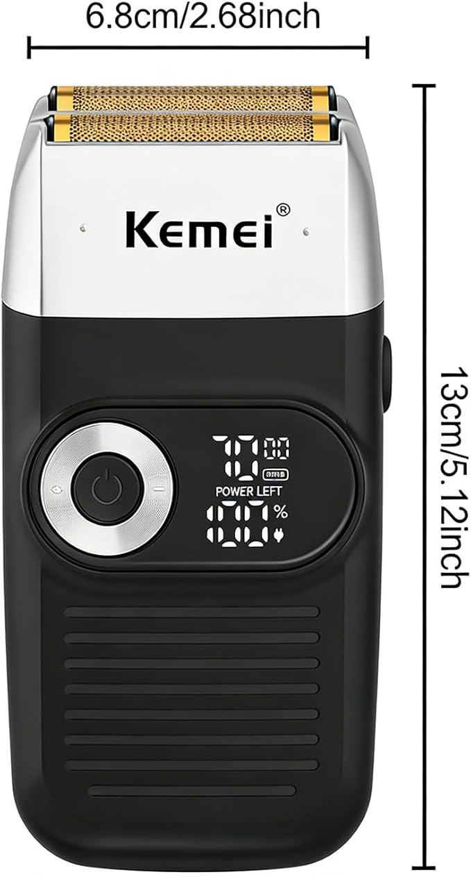 KEMEI Razor Barber for Men,Electric Razor Rechargeable with Beard Trimmer,Cordless Lithium Titanium Razor with Travel Case