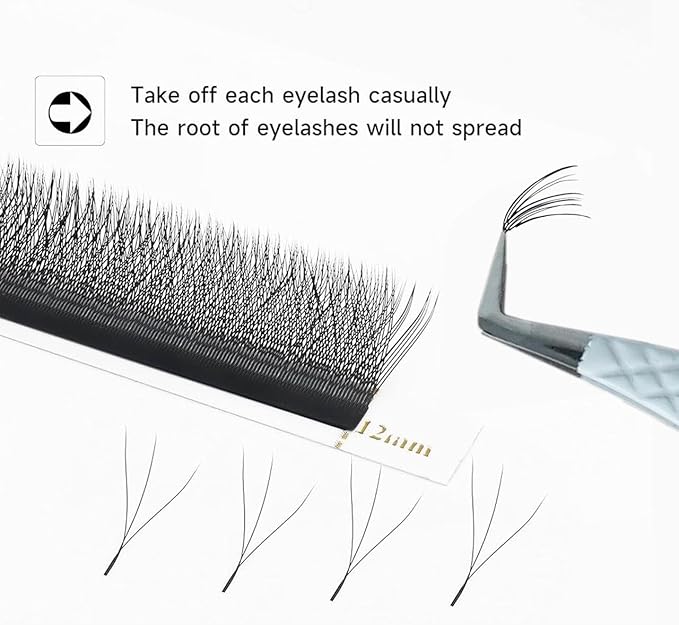 Lash Tweezers - Stainless Steel Fiber Tip Eyelash Tweezers (Set of 4) - Diamond Grip Professional Lash Tweezers for Eyelash Extensions (White)