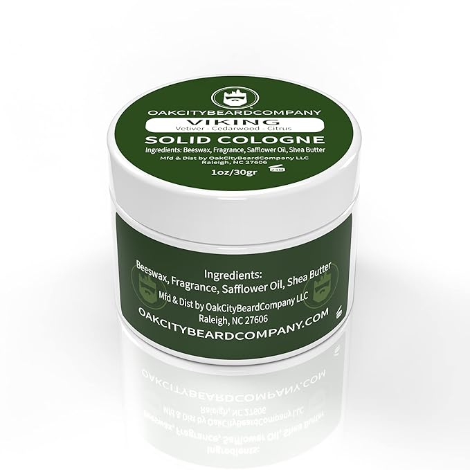 Oak City Beard Company - Viking - Solid Cologne - 1 Ounce - Vetiver - Cedarwood - Citrus Notes