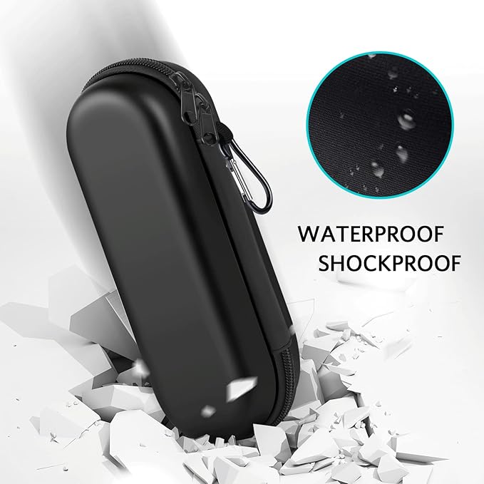 Sopito Electric Toothbrush Travel Case, Hard Storage Case with 6pcs Cover Caps, Fits for Oral-B/Oral-B Pro/Philips Sonicare Electric Toothbrush, Black