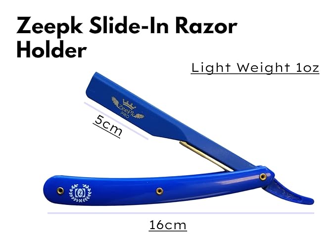 Barbero Cuchilla Barber Razor Navaja Straight Clean Shave Free Blades Salon Shaving Classic Stainless Steel (Blue Razor Holder)