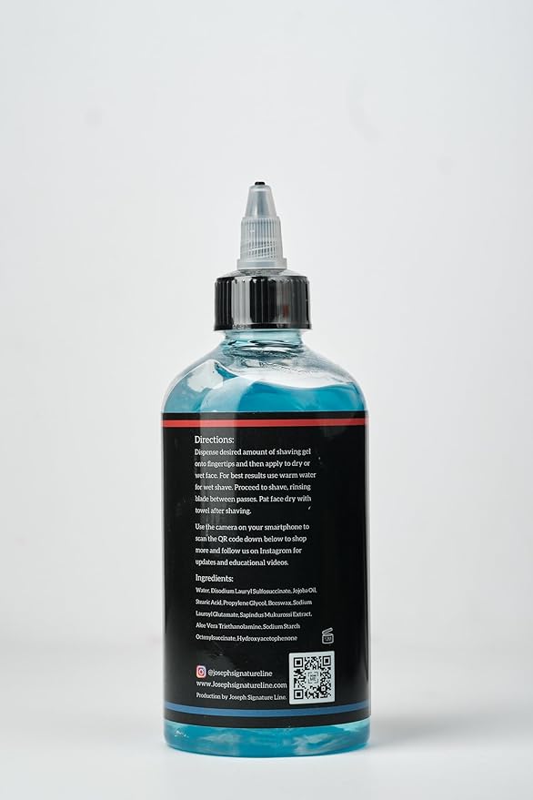 Clear Shave Gel with Aloe Vera – Transparent Shaving Gel for Men, Smooth Razor Glide, Hydrating & Cooling Formula, No Irritation – Professional Barbershop Quality