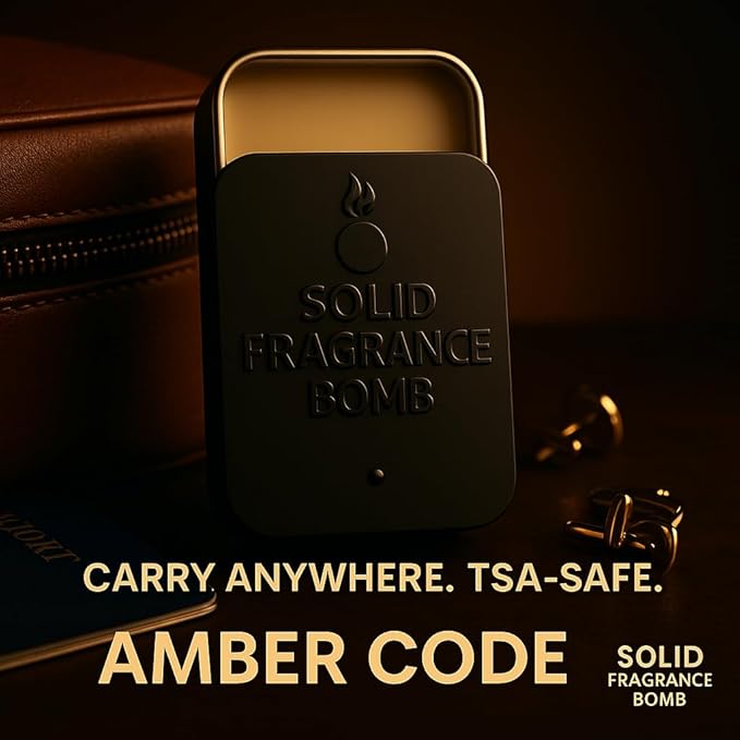 – Premium All-Natural Solid Cologne for Men & Women | Long-Lasting, TSA-Safe, Alcohol-Free, Halal, Handmade Travel Fragrance Balm (Amber Code)