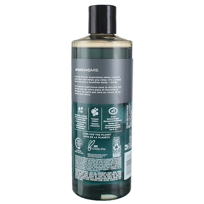 DOVE MEN + CARE Body Wash Eucalyptus + Cedar Oil to Rebuild Skin in the Shower with Plant-Based Cleansers and Moisturizers 18 oz