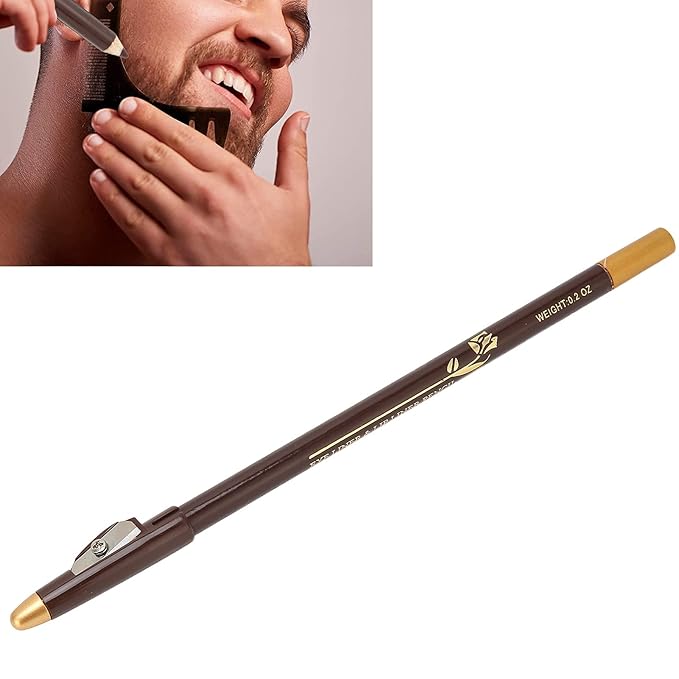 Beard Shaper and Styling Tool with Built-in Sharpener - Professional Hairline Razor Trace, Filler & Grooming Kit for Men's Beards