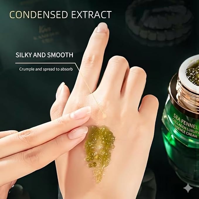 NAO Sea Fennel Collagen Cream Essence, Hypoallergenic Lightweight Gel, Deep Hydration for All Skin Types, Unisex Facial Skincare, Luxury Packaging with Gold Accents