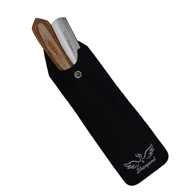 Professional Barber Sharp Straight Edge Knife Men’s Cut Throat Shaving Razor Vintage Wood Handle Salon Classic Handle – Shave Ready with Pouch By Sharpend