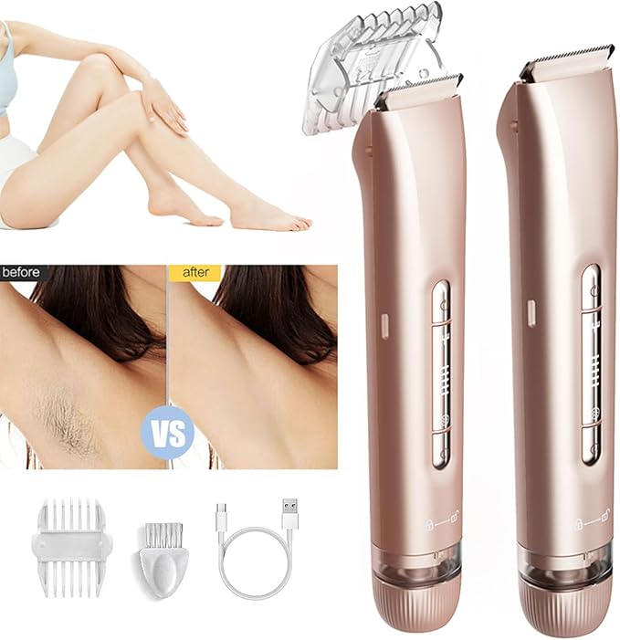 2 in 1 Dual Head Bikini Shaver,Pink Rose
