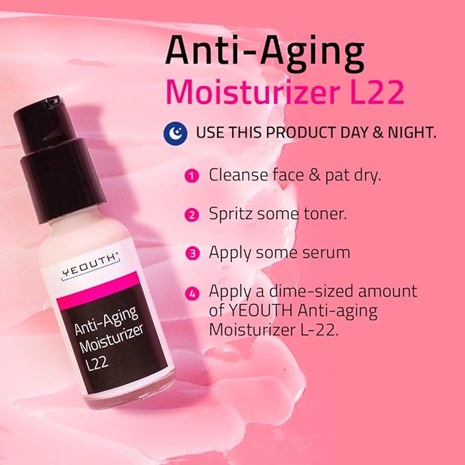 YEOUTH Anti Aging Face Moisturizer for Women & Men with Jojoba & Shea Butter, Hydrating Facial Cream Promoting Firmer Look & Smoothing The Skin 1oz