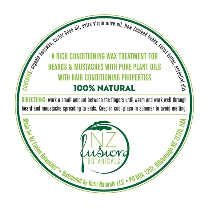 Botanical Beard and Moustache Wax – All-Natural Heritage Blend– Lightweight Conditioning Hold