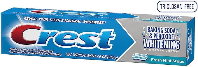 Crest Baking Soda & Peroxide Whitening with Tartar Protection Toothpaste, Fresh Mint, 8.2 oz