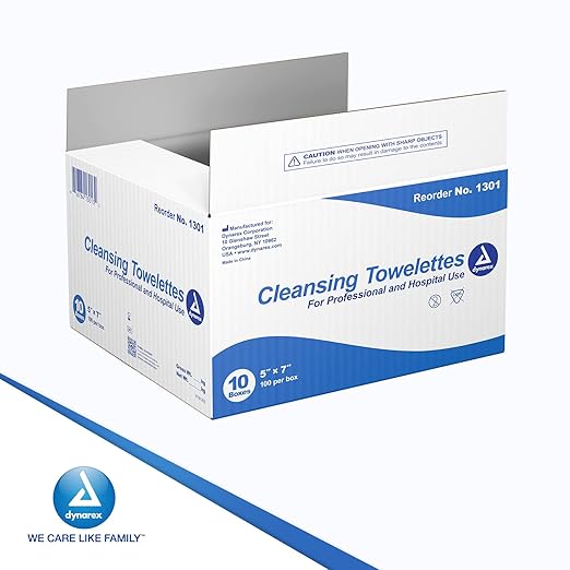 Dynarex Cleansing Towelette, 100 Count (Pack of 5)