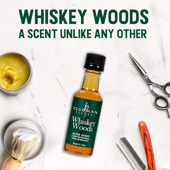 Clubman Pinaud Whiskey Woods After Shave Lotion - Aftershave for Men, Soothes Razor Burn & Heals Nicks, 1.7 fl. oz, 2 Pack