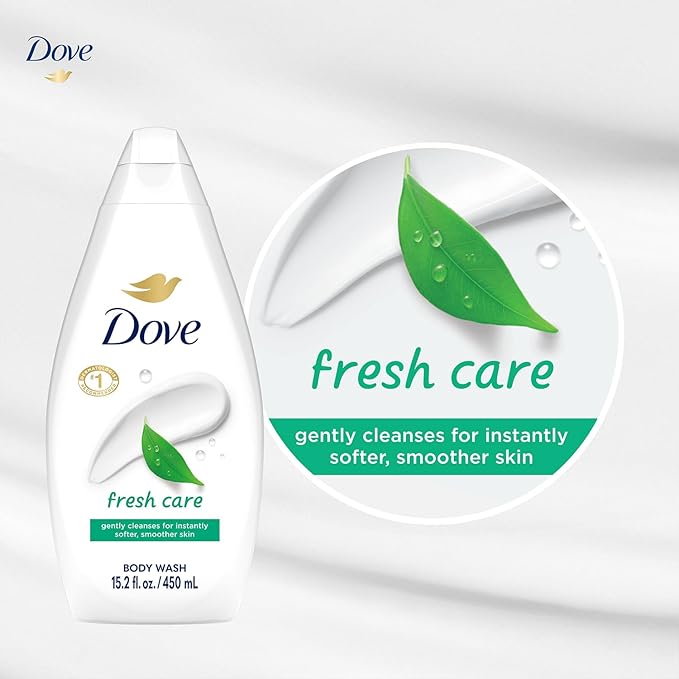 Dove Body Wash Fresh Care 2-Pack – Revitalizing & Moisturizing Cleanser for Smooth, Soft Skin, 15.2 Oz Ea