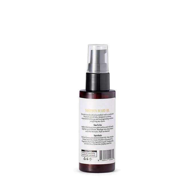 Beard Oil for Men – Hydrating Beard Conditioner & Softener with Sweet Almond & Argan Oils – 2 oz, Saffron Ember