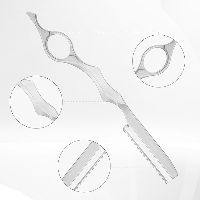 Hair Razors for Cutting Hair Styling Razors Stainless Steel Thinning Razor Kit Straight Razor for Men Replacement Blades Professional Texturizing Cutting Tool for Salon and Home 11pcs