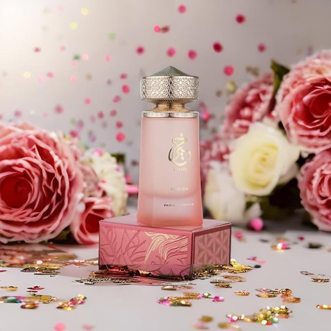 Paris Corner | Khair Fusion Lychee Perfume 3.4 Fl Oz | A Lychee Perfume Blending Fruity Notes of Lychee, Blackcurrant, and Red Apple with Floral Elegance for an Enchanting Aroma