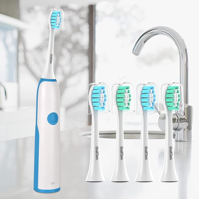 Replacement Toothbrush Heads for Philips Sonicare Click-on Handles, Medium Soft Electric Brush Heads Refills, 8 Pack