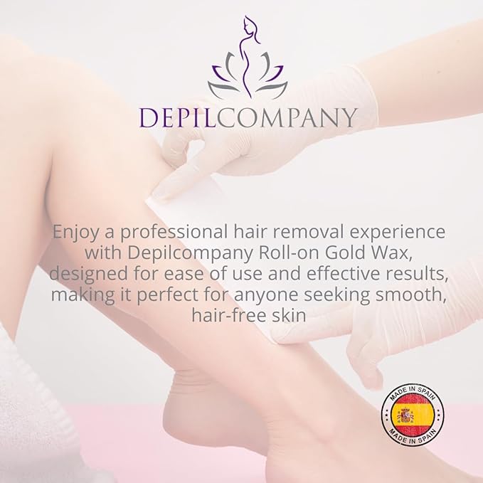 Depilcompany Roll on Gold Wax Cartridge, Hair removal for Women-men, Painless, Sensitive skin, With Titanium Dioxide, At Home Seft Waxing, Not include Wax Warmer and Strips, 110ml / 3.72oz (10 PACK)