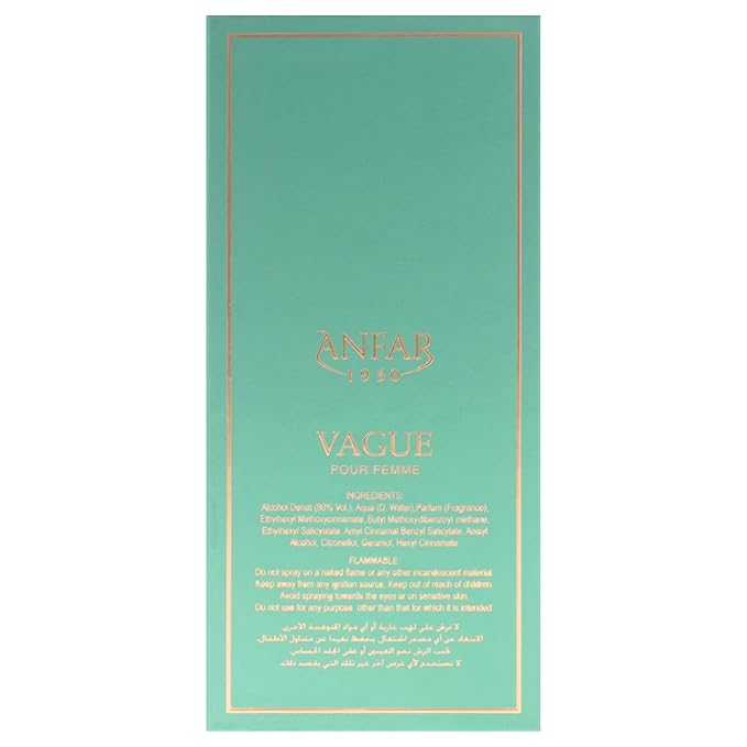 Anfar Vague for Unisex - 3.4 oz Extrait De Parfum Spray