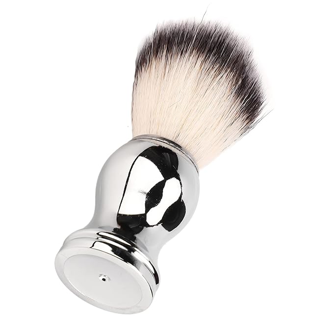 Premium Men's Shaving Brush, Soft fibers Strong Cleaning Force, Silver Plated Handle, Home Salon Use